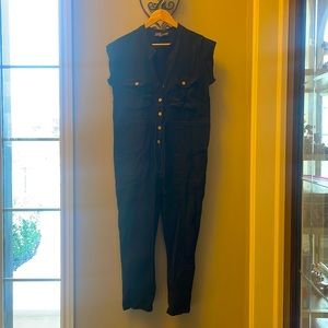 The cutest short sleeve overalls!   Wood buttons and cinched waste option!